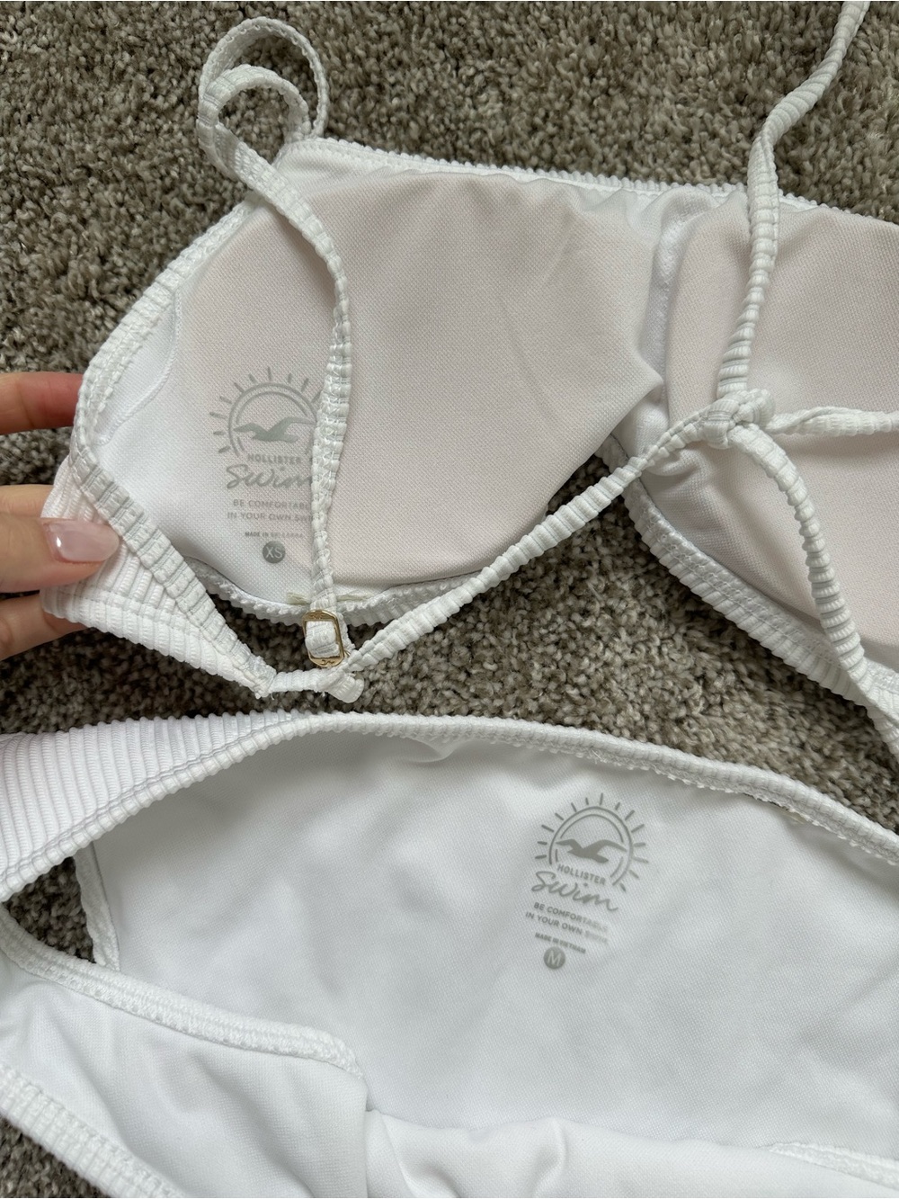 Hollister White Ribbed Bikini Set - Picture 3 of 3